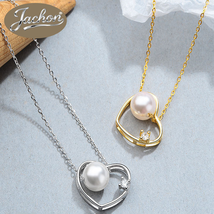 Jachon Minimalist Hollow Heart Necklace 925