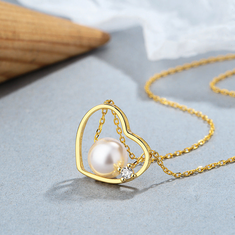 Jachon Minimalist Hollow Heart Necklace 925