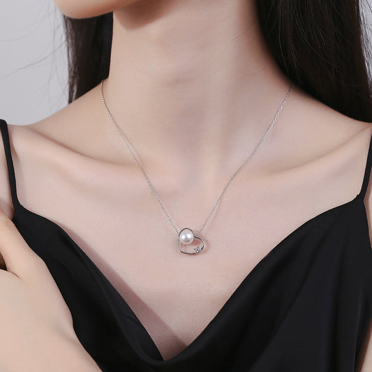 Jachon Minimalist Hollow Heart Necklace 925