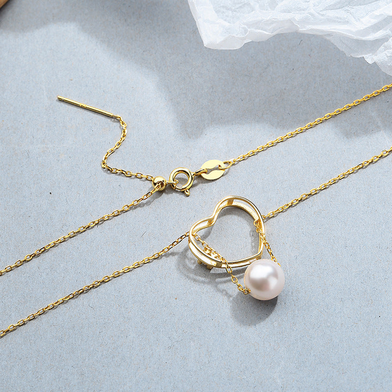 Jachon Minimalist Hollow Heart Necklace 925