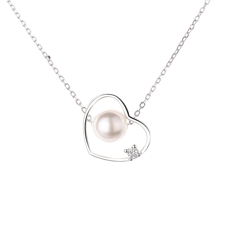 Jachon Minimalist Hollow Heart Necklace 925