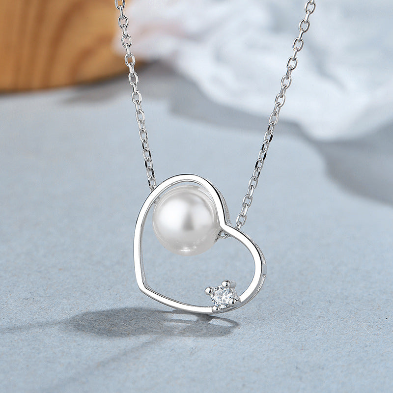 Jachon Minimalist Hollow Heart Necklace 925