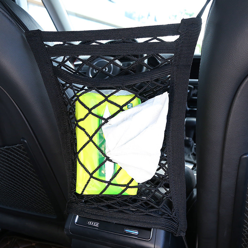 Car Seat Middle Nets Pocket Storage Bag 3Layers Scalable General Use
