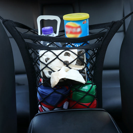 Car Seat Middle Nets Pocket Storage Bag 3Layers Scalable General Use