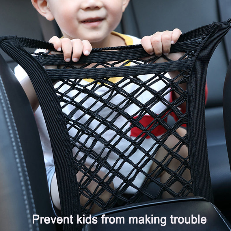 Car Seat Middle Nets Pocket Storage Bag 3Layers Scalable General Use